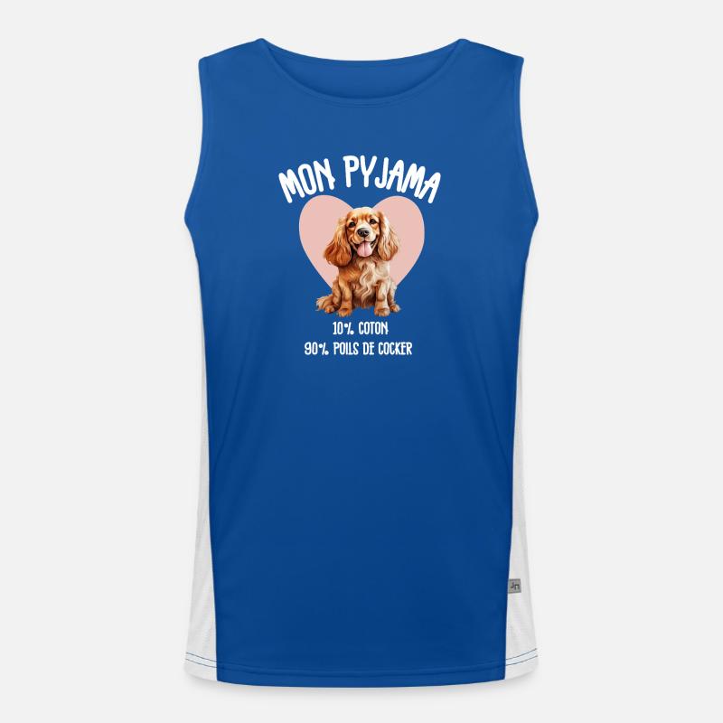 Pyjama Chien Cocker Drôle Débardeur respirant contrasté Homme 