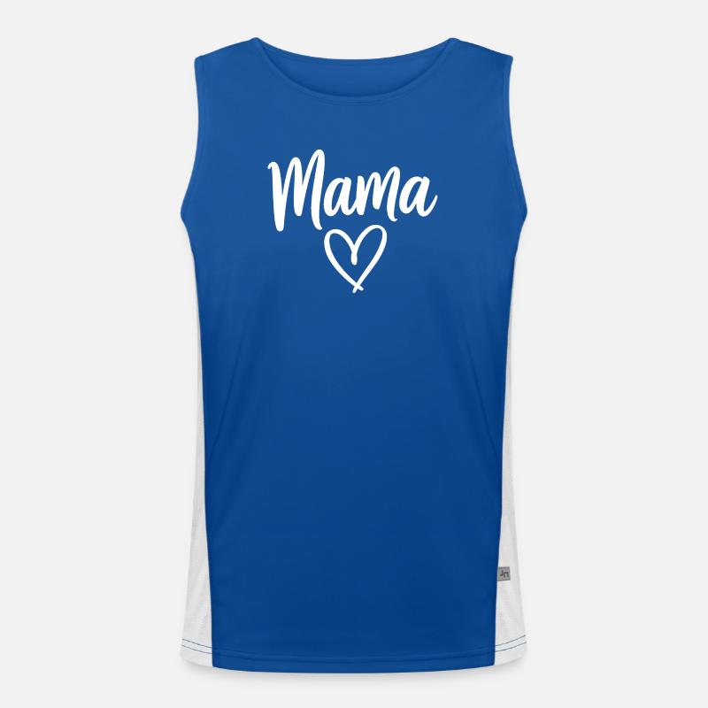 Mama Heart Script Logo Funktionelles Kontrast-Tank Top für Männer 