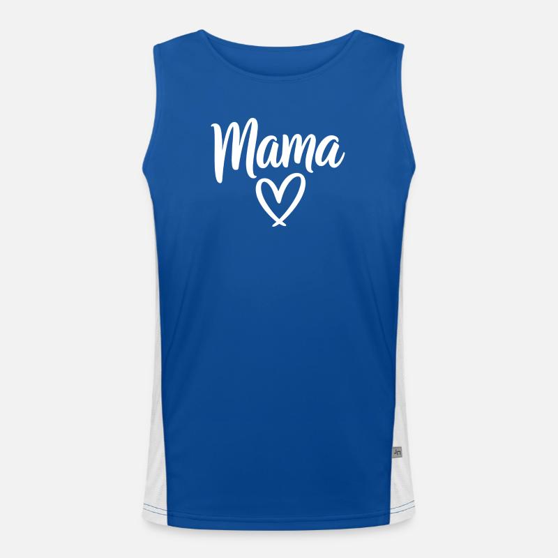 Mama Heart Script Logo Funktionelles Kontrast-Tank Top für Männer 