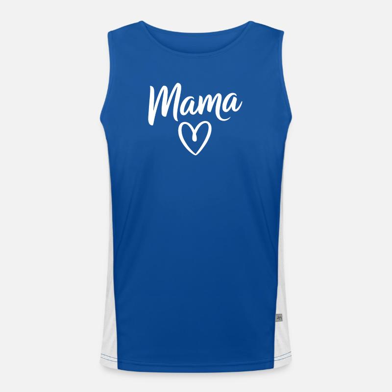 Mama Heart Skripttypografie Funktionelles Kontrast-Tank Top für Männer 