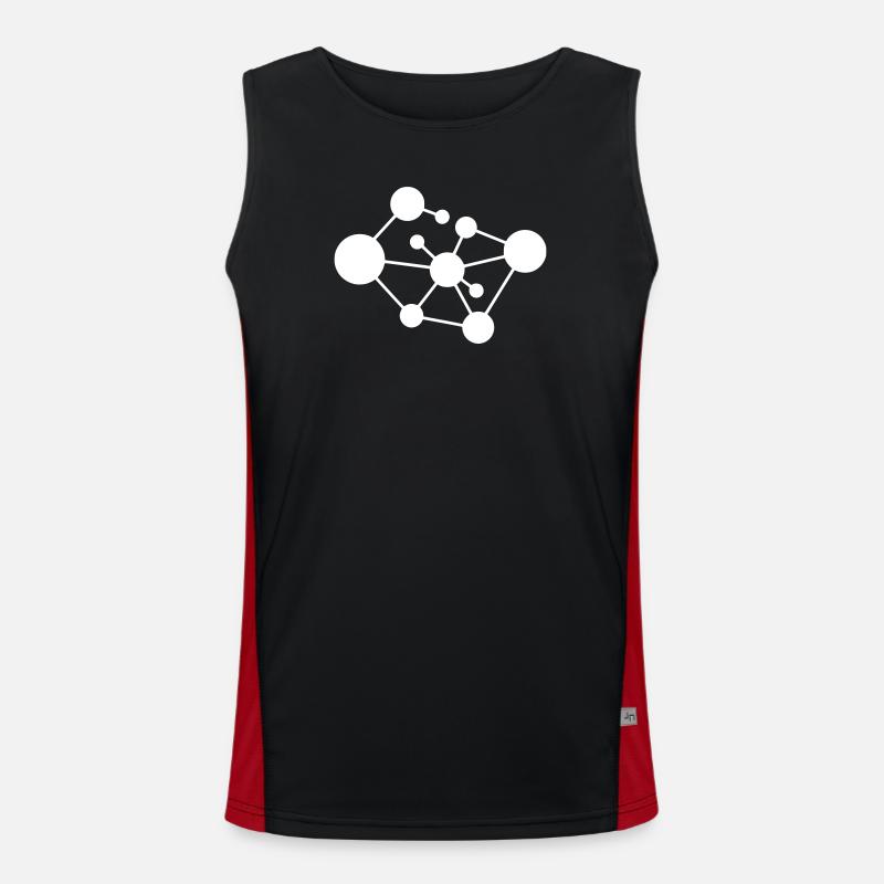 Molecule Network Connection - Men's Functional Contrast Tank Top  - black/red