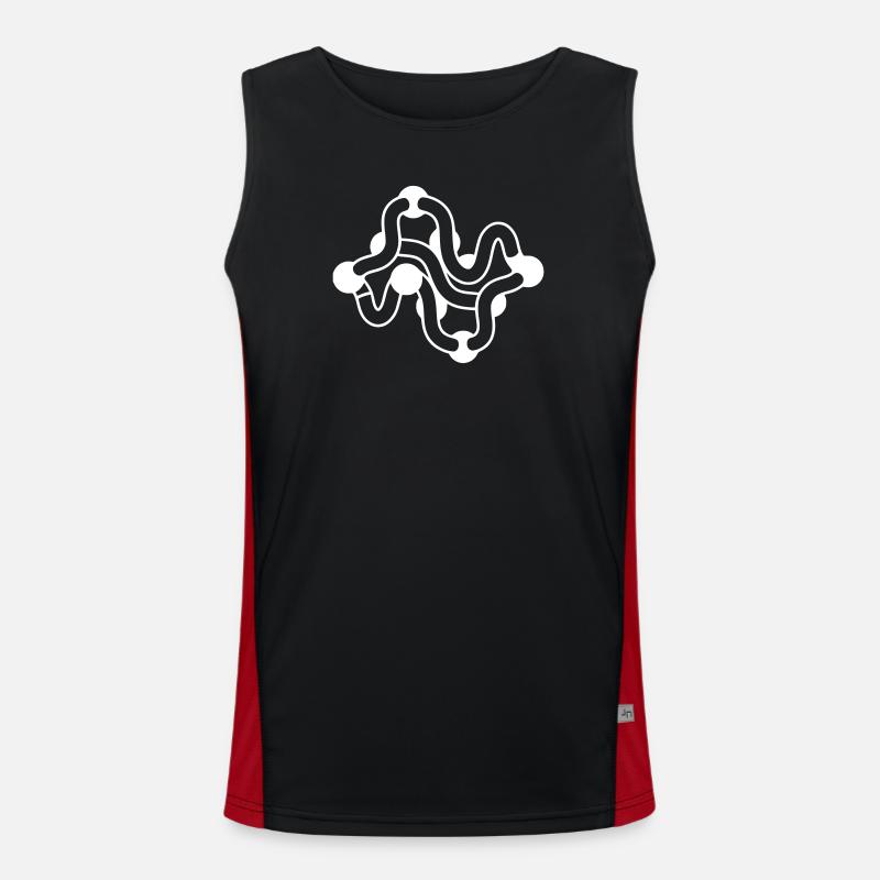 Protein folding molecule chain - Men's Functional Contrast Tank Top - black/red