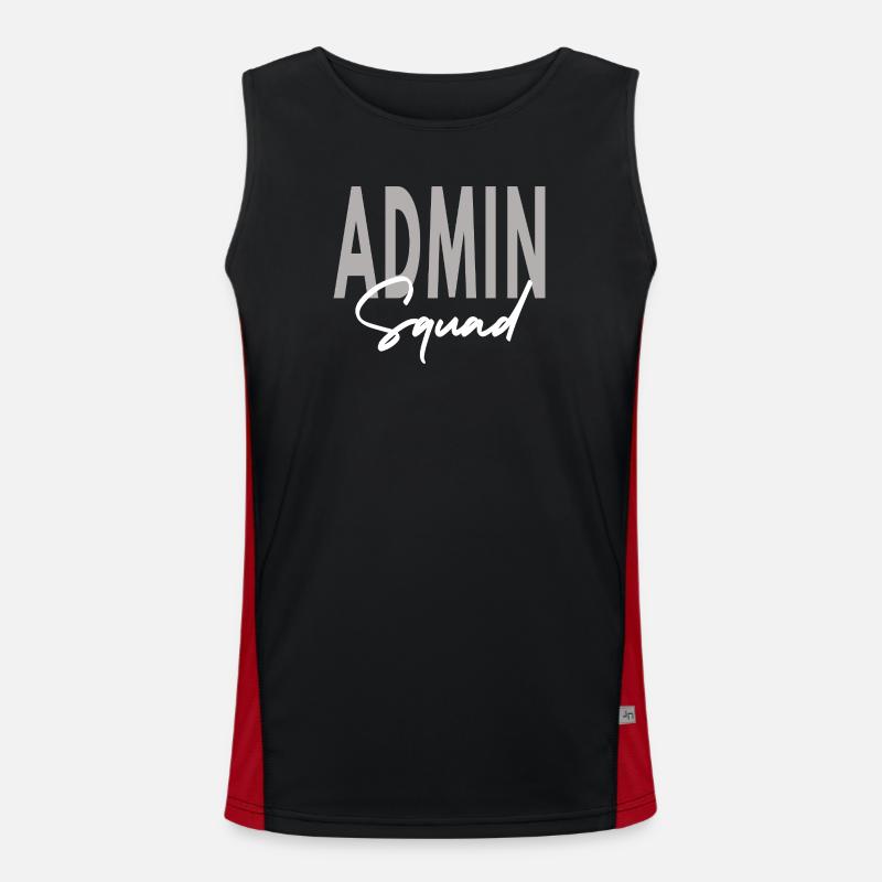 Admin Squad Assistant Team Administrator - Men's Functional Contrast Tank Top  - black/red