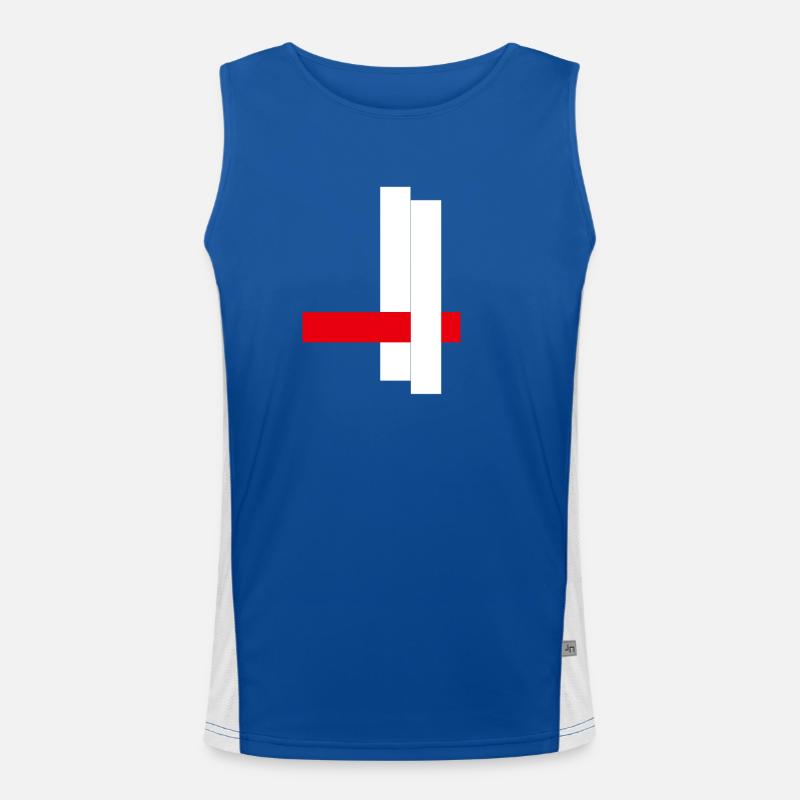 Geometric Contrast Red Black White Men's Functional Contrast Tank Top 