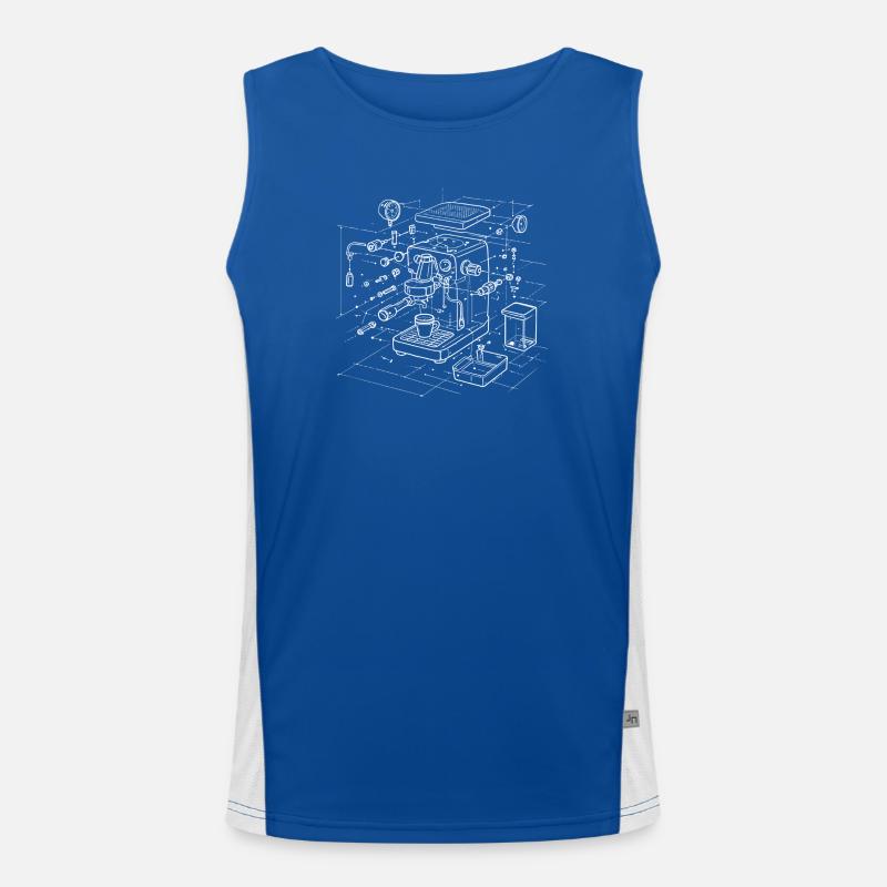 Plan de la machine à espresso Débardeur respirant contrasté Homme 