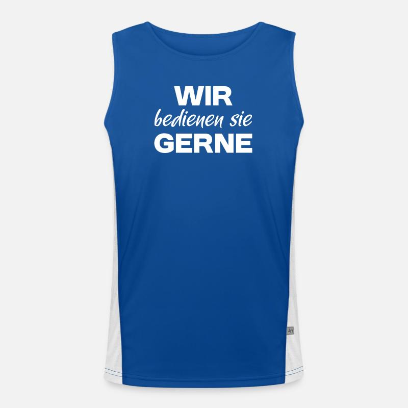 Wir bedienen Sie gerne - Gastronomie Funktionelles Kontrast-Tank Top für Männer 