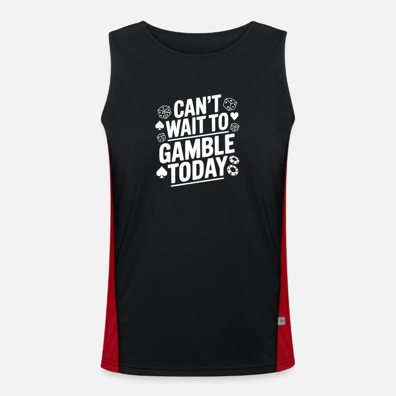 Glæder mig til at spille i dag - Funktionel kontrast tanktop til herrer - sort/rød