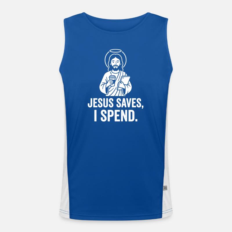 Jesus rettet, ich gebe aus Funktionelles Kontrast-Tank Top für Männer 