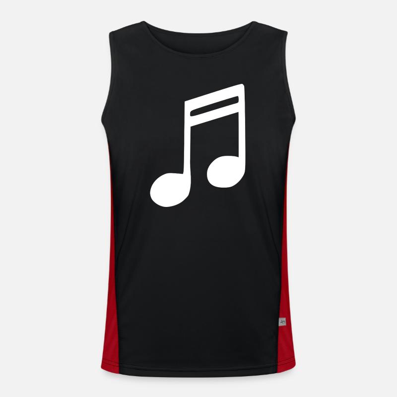 Music Note Musical Note White - Men's Functional Contrast Tank Top  - black/red