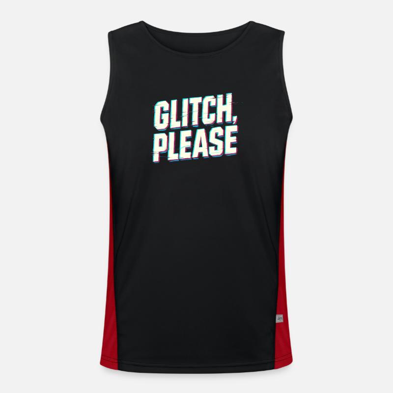 Glitch Please | Retro Gaming Hacker Vibes Men's Functional Contrast Tank Top 