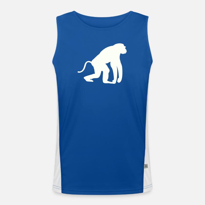 Affe Silhouette Funktionelles Kontrast-Tank Top für Männer 