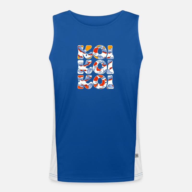 Koi Koi Koi Koi Koi Fish Koi Carp Men's Functional Contrast Tank Top 