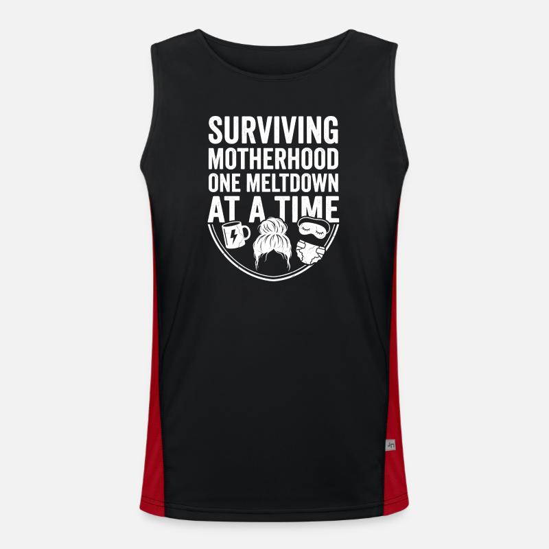 Maternal power: Meltdowns overcome - Men's Functional Contrast Tank Top  - black/red