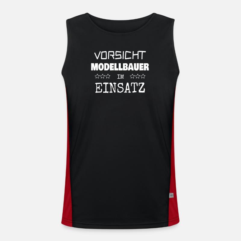 Model maker as a profession - Men's Functional Contrast Tank Top  - black/red