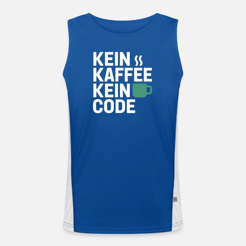 Kein Kaffee Kein Code Programmierer Informatiker Funktionelles Kontrast-Tank Top für Männer 