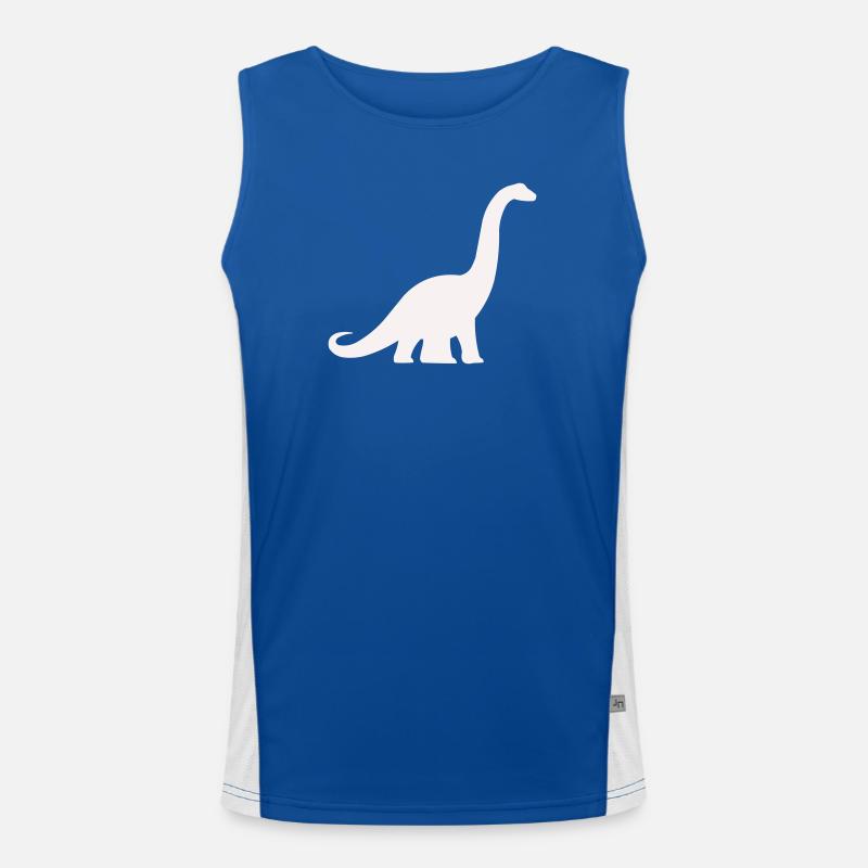 Langhals Dino Silhouette Funktionelles Kontrast-Tank Top für Männer 