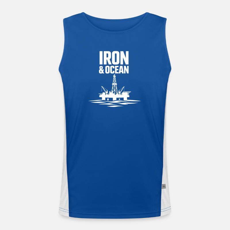Offshore Drill Rig Drill Bit Drilling Floor Offshore Men's Functional Contrast Tank Top 