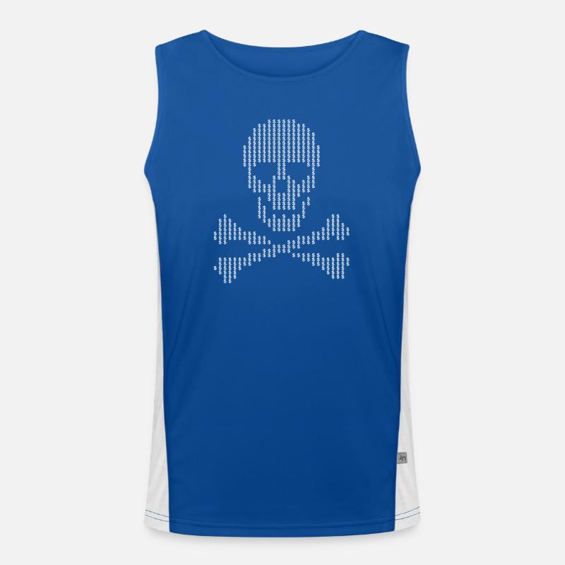 Skull Glyph Dot Crossbones Men's Functional Contrast Tank Top 