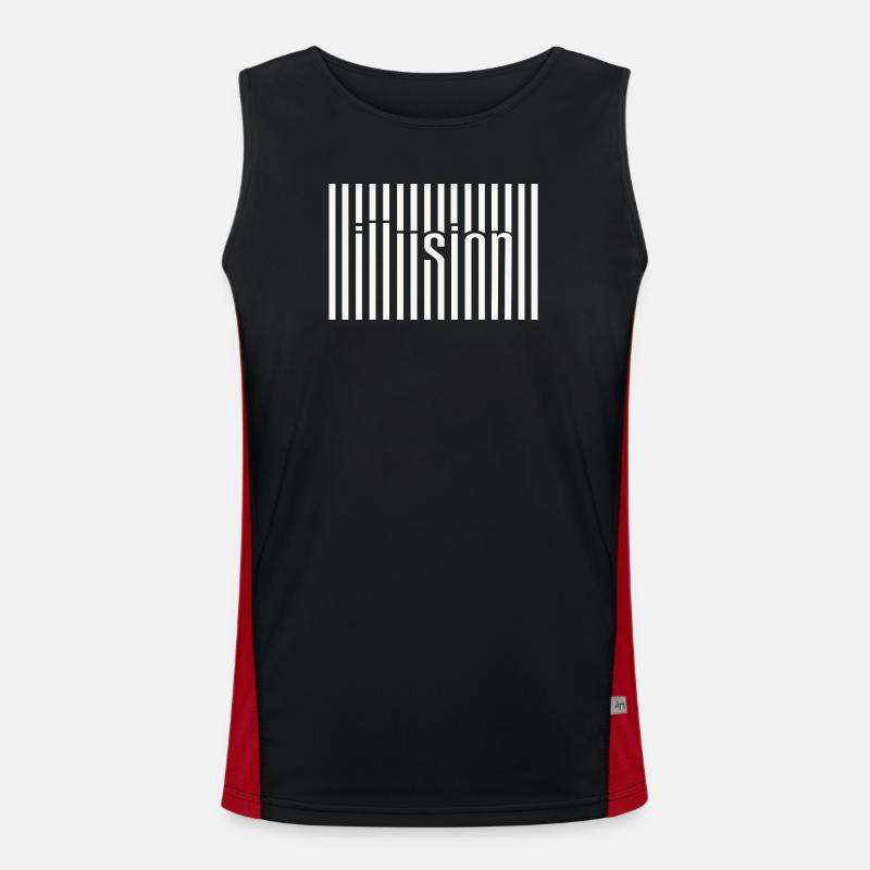 Barcode Illusion - Men's Functional Contrast Tank Top  - black/red