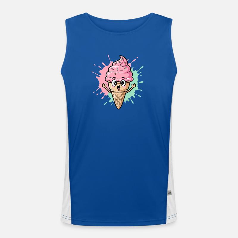 Cornet de glace Kawaii avec des vermicelles Débardeur respirant contrasté Homme 