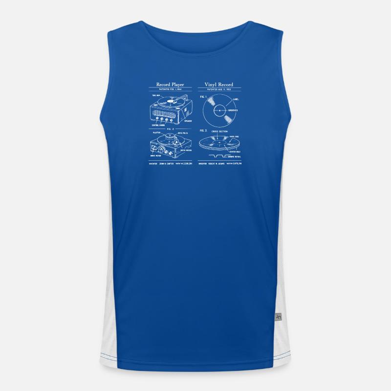 Retro-Plattenspieler-Bauplan Funktionelles Kontrast-Tank Top für Männer 