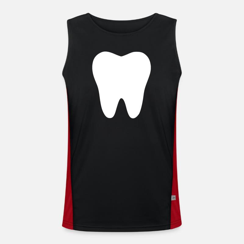 Tooth, Teeth, Dentist Gift - Men's Functional Contrast Tank Top  - black/red