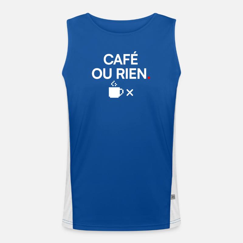 KAFFEE ODER NICHTS | Kaffeehumor Funktionelles Kontrast-Tank Top für Männer 