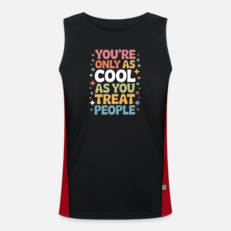 Saying Statement Respect Kindness Gift - Men's Functional Contrast Tank Top  - black/red