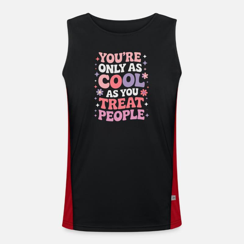 Saying Statement Respect Kindness Gift - Men's Functional Contrast Tank Top  - black/red