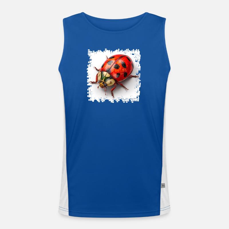 Red Ladybug Pattern Shirt Men's Functional Contrast Tank Top 