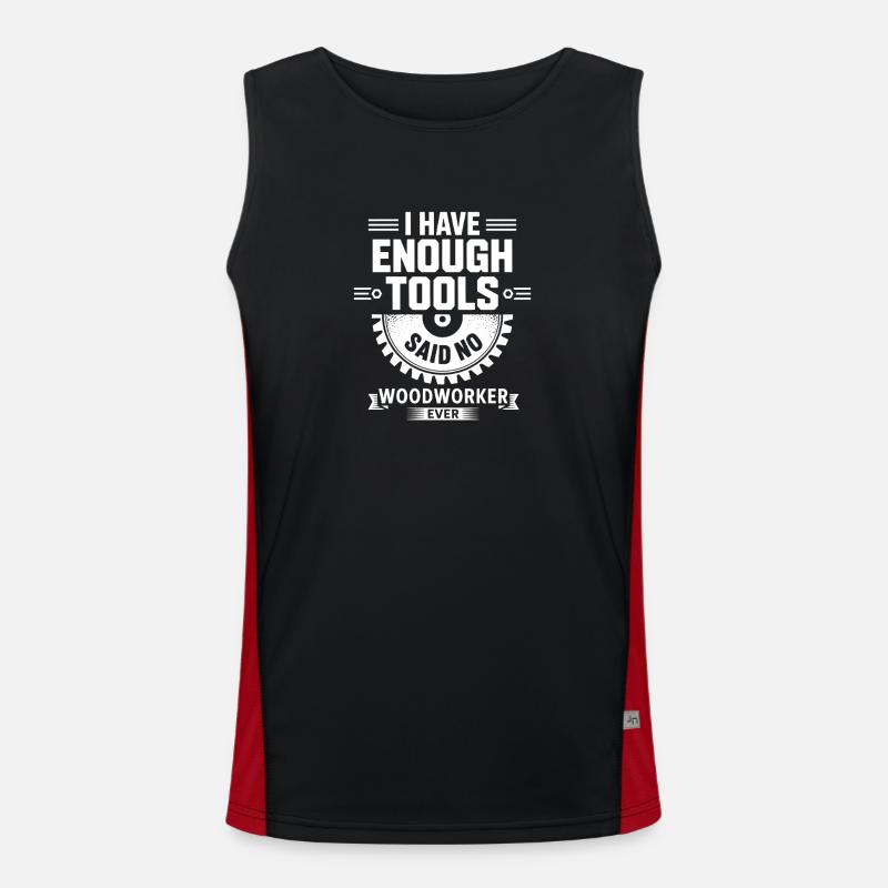 Woodworker Irony: Enough Tools - Men's Functional Contrast Tank Top  - black/red