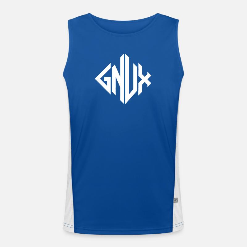 Gnux Monogram Geometrie Functionele contrasterende tanktop voor mannen 