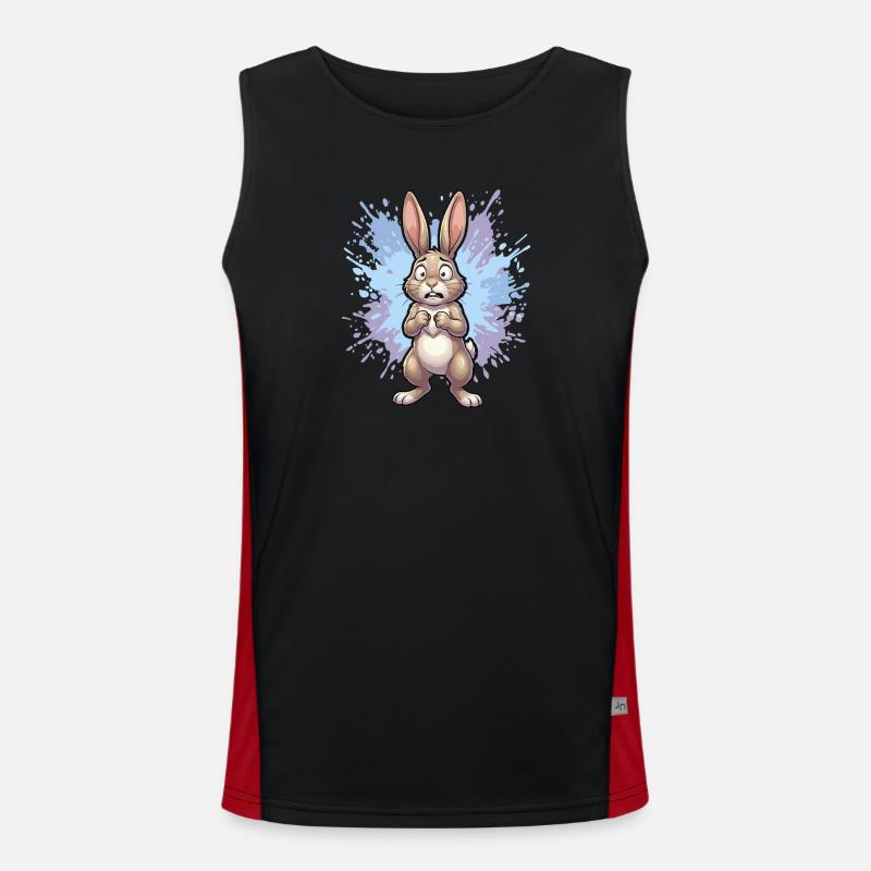 Lapin bouleversé avec éclaboussures de peinture Débardeur respirant contrasté Homme 