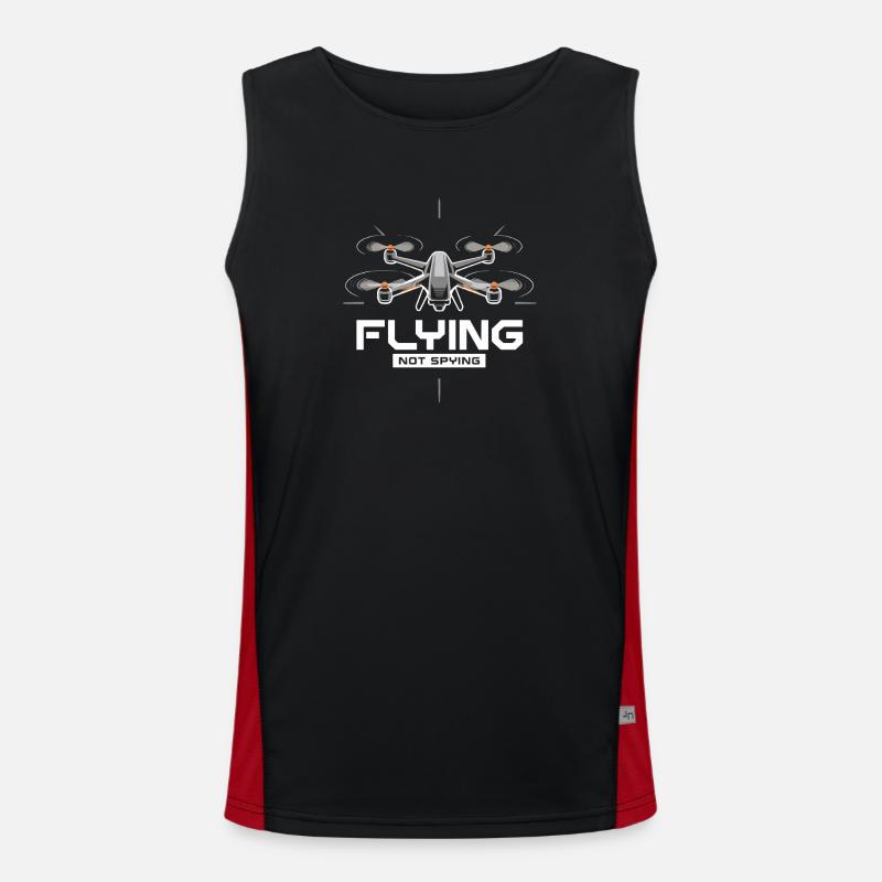 Drones fly no spying technology - Men's Functional Contrast Tank Top  - black/red