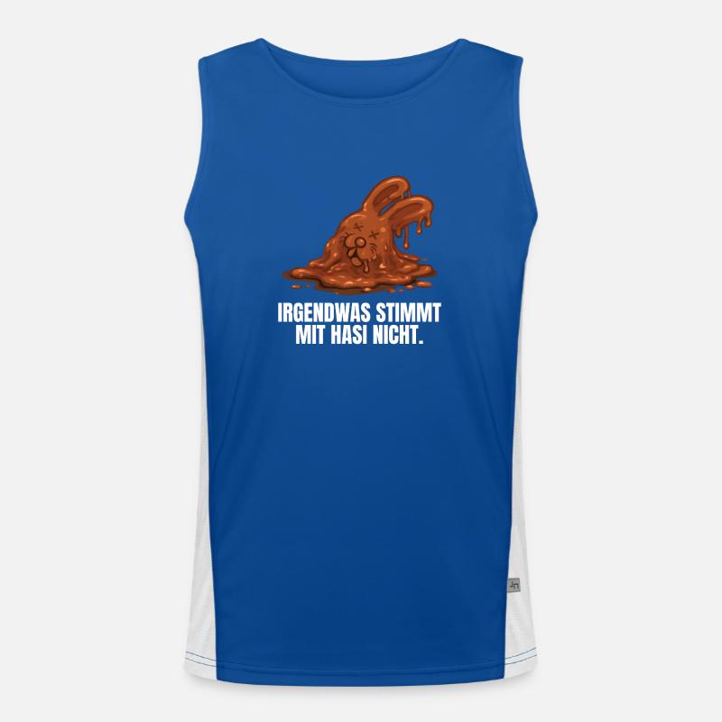 Schokoladenhase Ostern Funktionelles Kontrast-Tank Top für Männer 