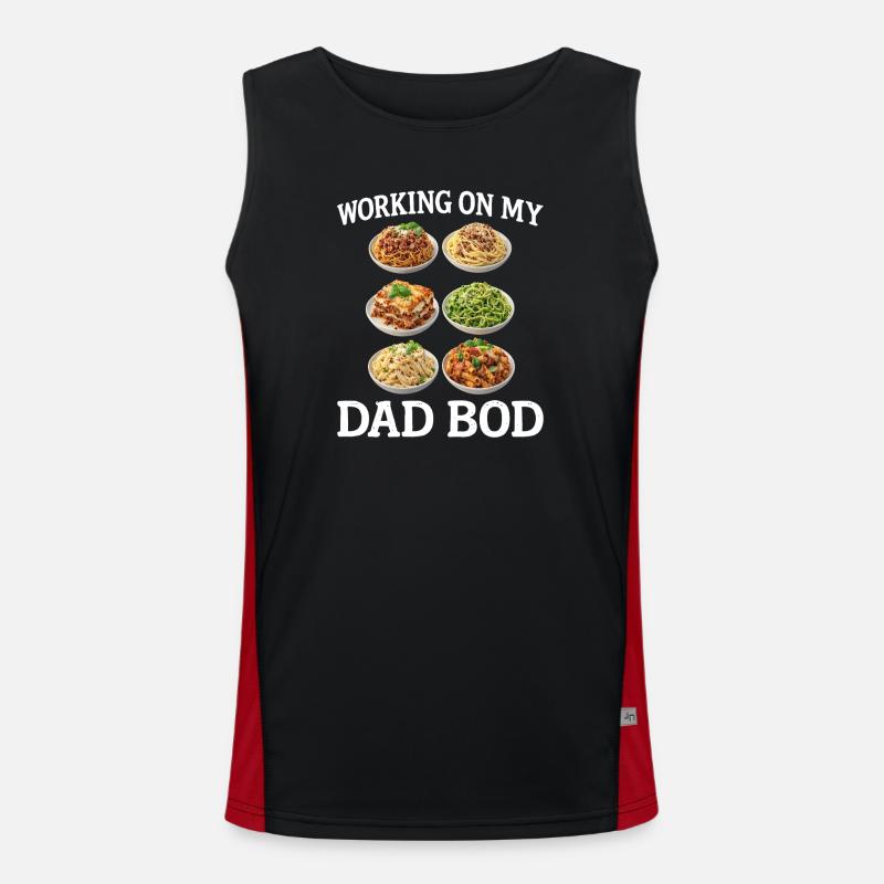 Dad Bod Pasta Fun - Men's Functional Contrast Tank Top  - black/red