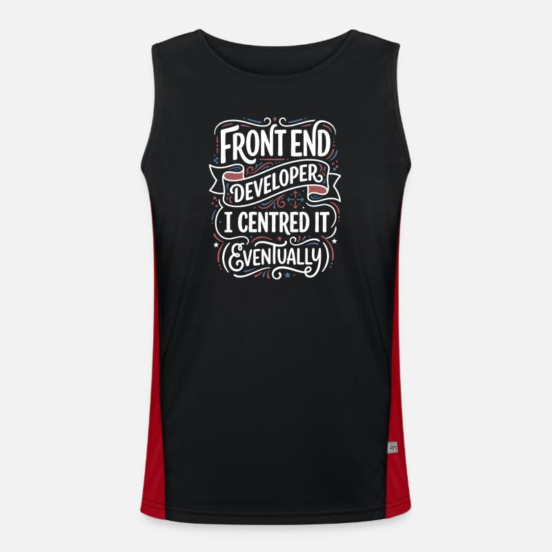 Frontend developer centered - Men's Functional Contrast Tank Top  - black/red