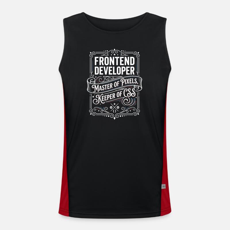 Frontend Developer Pixelmeister CSS - Men's Functional Contrast Tank Top  - black/red