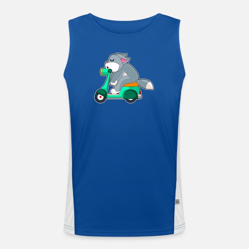 Cat Scooter Men's Functional Contrast Tank Top 
