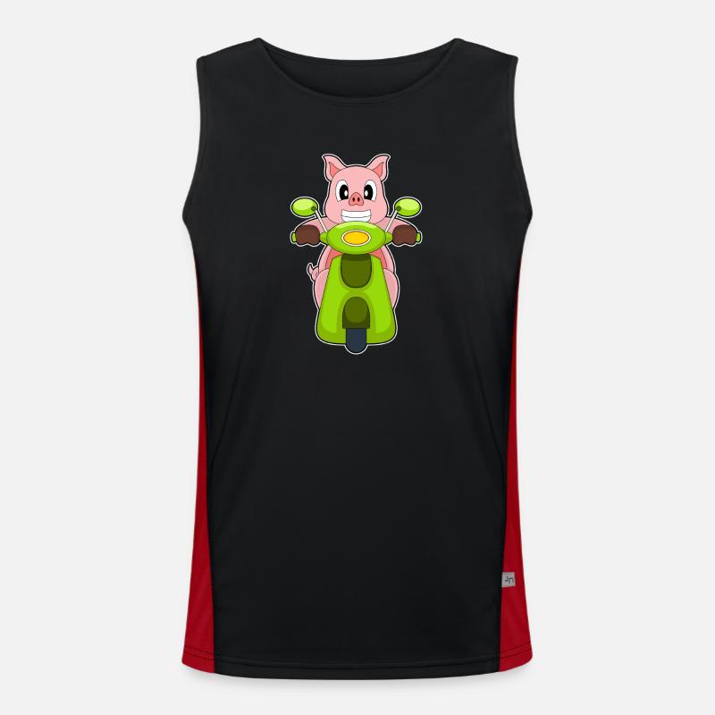 Grisescooter - Funksjonell kontrast-singlet for menn - svart/rød