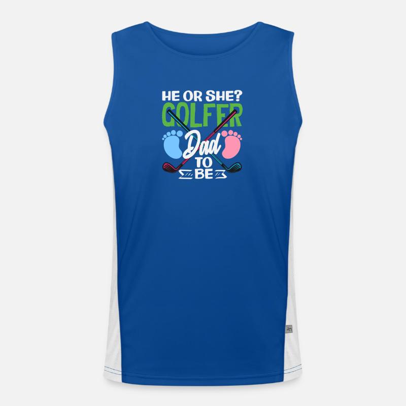 Er Oder Sie Golfer Papa Gender Reveal Funktionelles Kontrast-Tank Top für Männer 