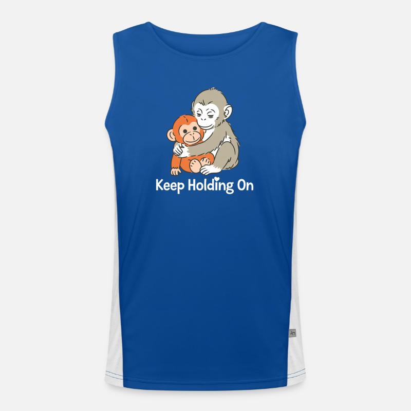 Halt die Affenumarmung fest Funktionelles Kontrast-Tank Top für Männer 