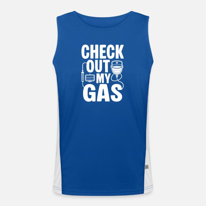 Anesthesiologist Check Out Anesthesia Funktionelles Kontrast-Tank Top für Männer 