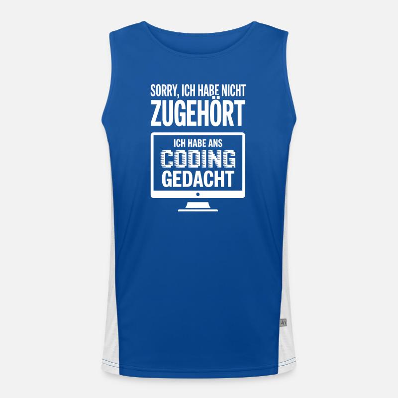 Coding Gedacht: Nicht Zuhören Meme Funktionelles Kontrast-Tank Top für Männer 