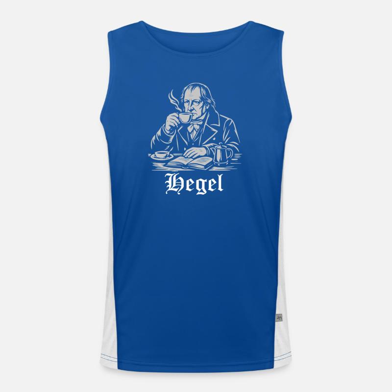 Philosopher Hegel is drinking Coffee Men's Functional Contrast Tank Top 