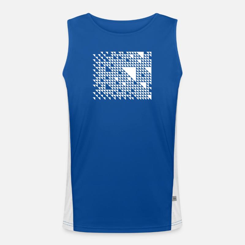 Triangular Mosaic Grid Men's Functional Contrast Tank Top 