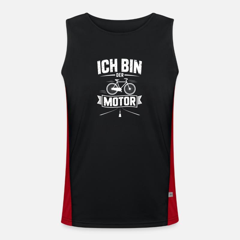 Ich bin der Motor Bicycle Emblem - Men's Functional Contrast Tank Top  - black/red