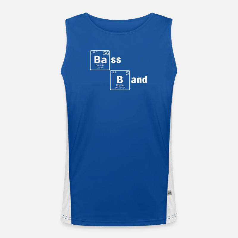 Bass Band Periodensystem PSE Elemente Nerd Funktionelles Kontrast-Tank Top für Männer 