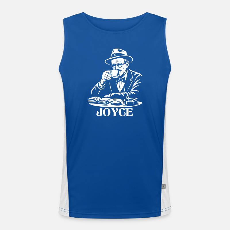 James Joyce Café Retro-Leser Funktionelles Kontrast-Tank Top für Männer 