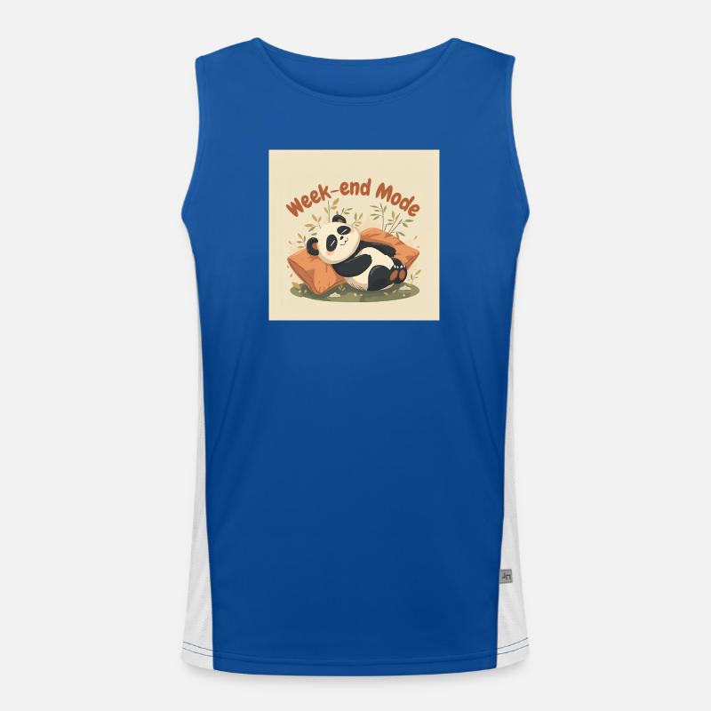 Panda Weekend Relaxed Mode Men's Functional Contrast Tank Top 
